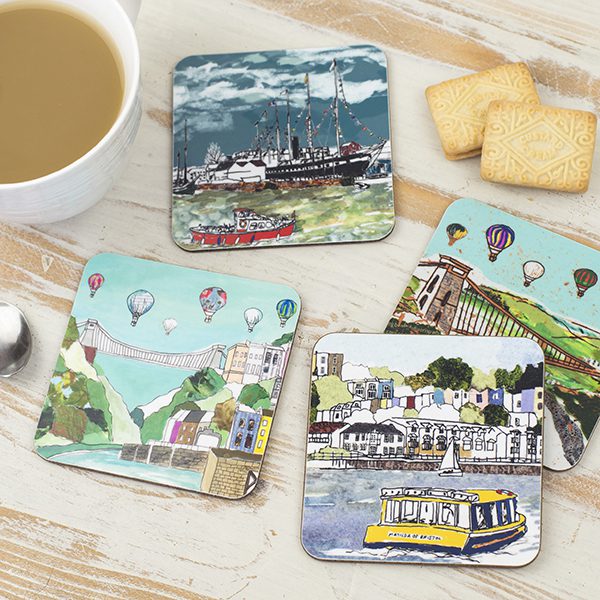 Set of 4 Bristol inspired coasters.