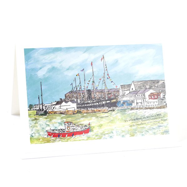 SS Great Britain in dockside in Bristol. Card is blank inside.