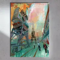 Card from original fine art painting of the Bristol Cranes by The Fine Artist.