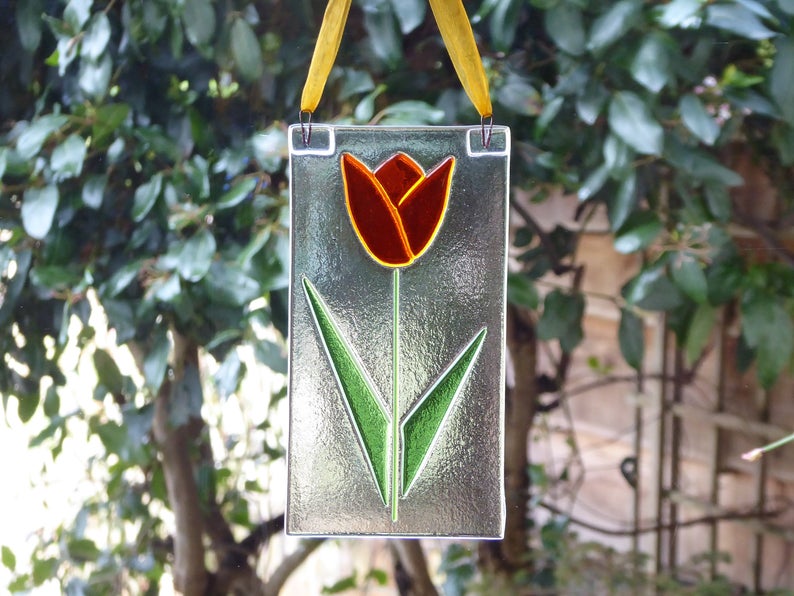 Eva Glass Tulip Flower Hanging