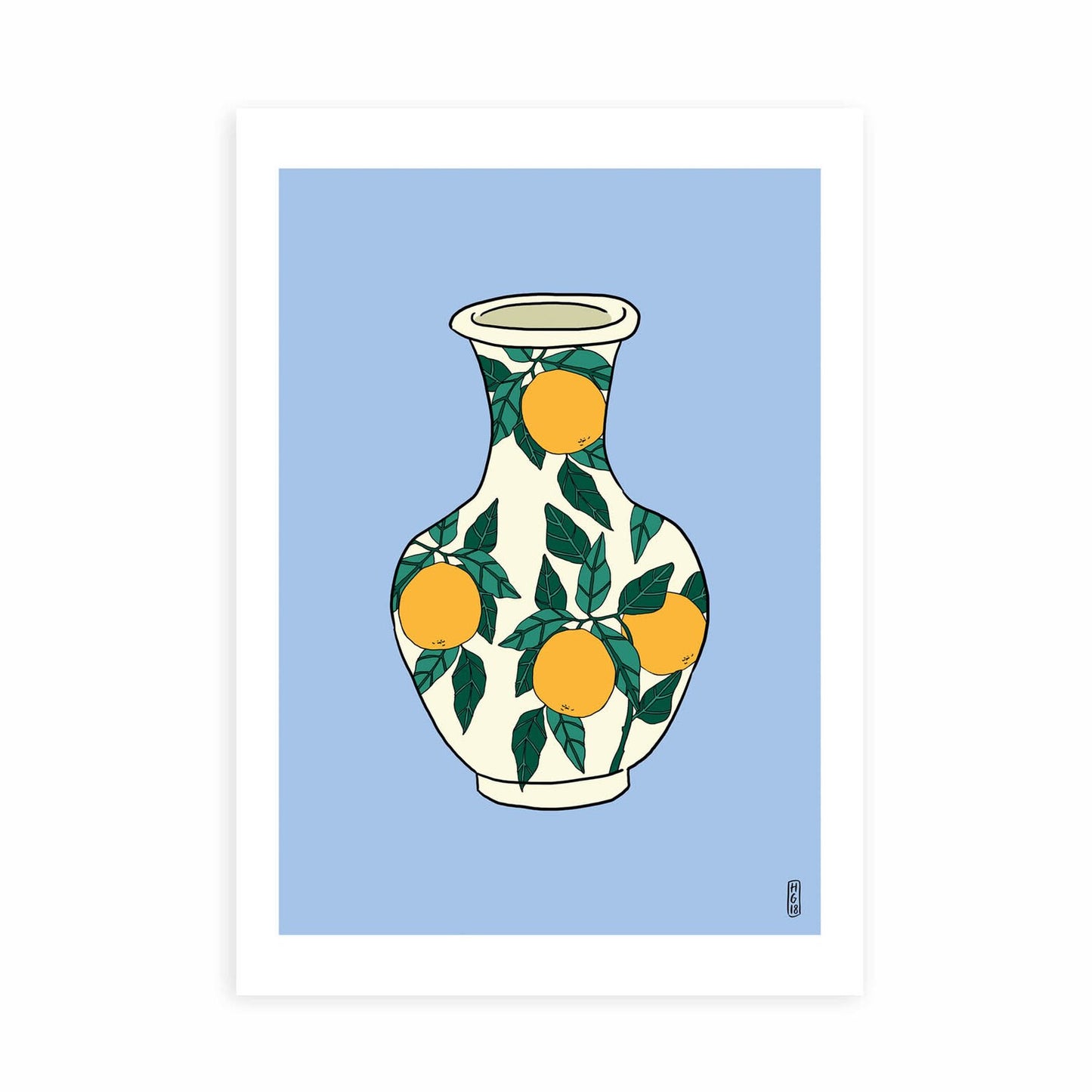 Hannah Grace colourful art print A4 vase