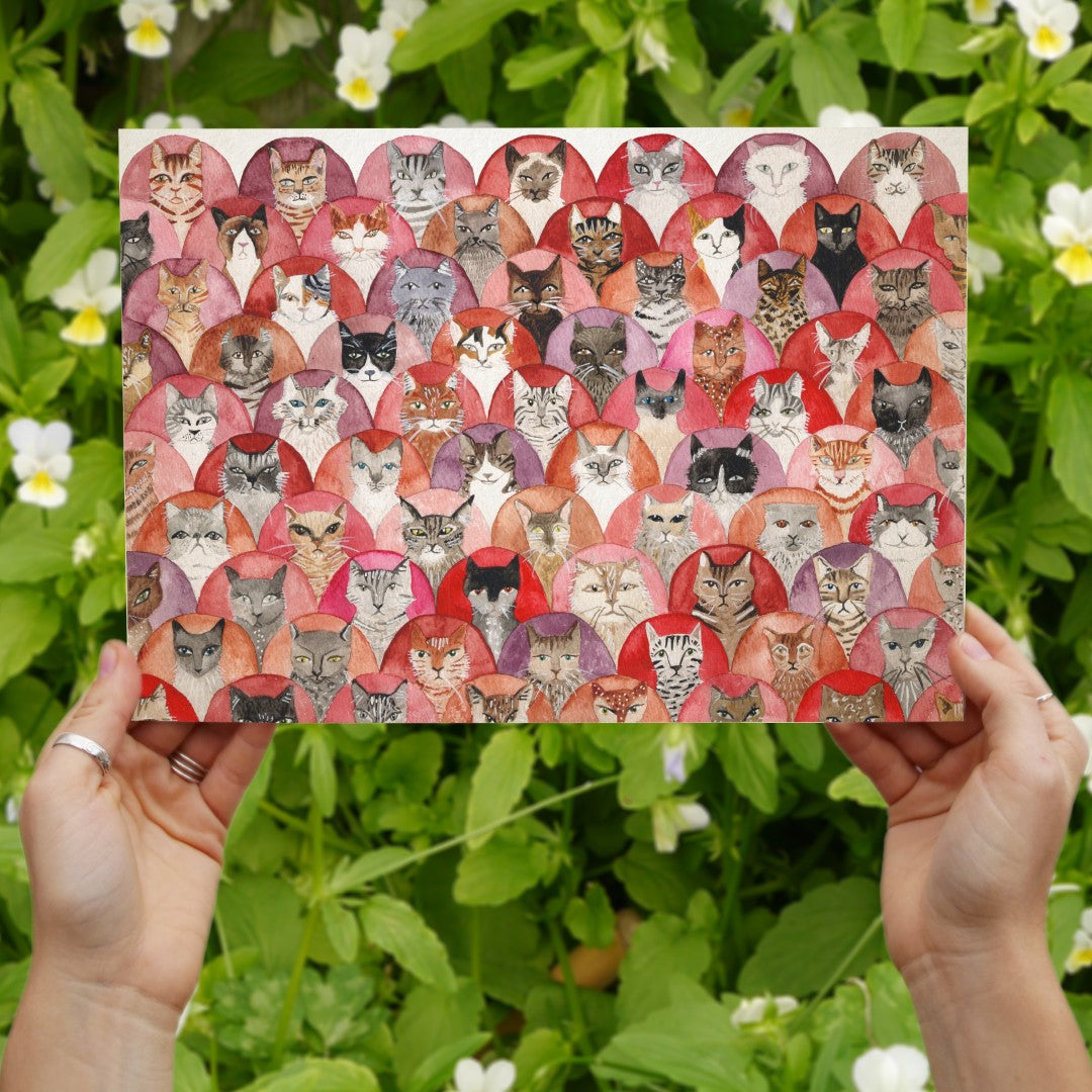 Colourful illustration of multiple act breeds. Giclee print on watercolour art paper. Handmade in Bristol.