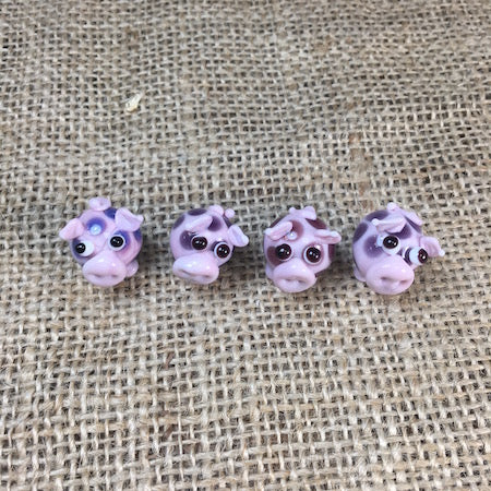 Sue Webb Friends in a box glass Pig
