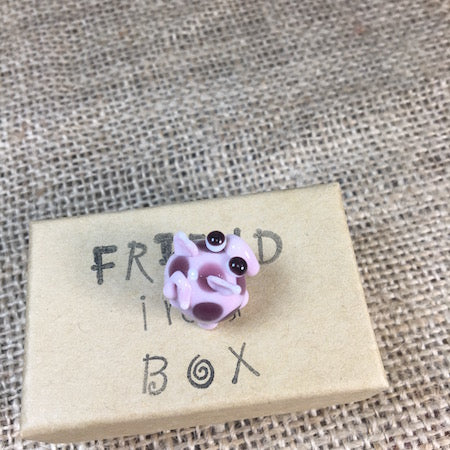 Sue Webb Friends in a box glass Pig