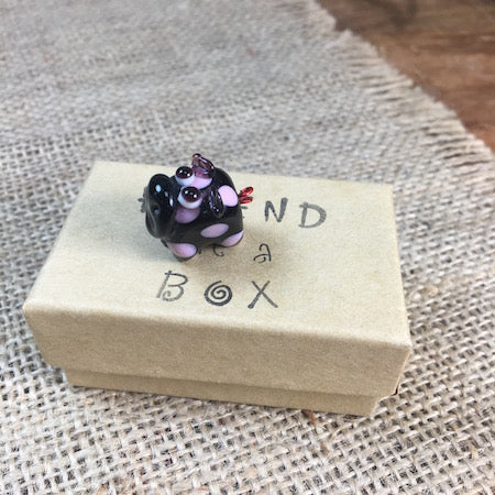 Sue Webb Friends in a box glass Pig
