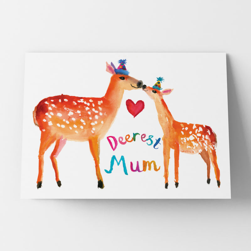 Bristol illustrator Rosie Webb 'Deerest Mum' Card. Perfect mothers day card.