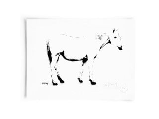 Glass Designs Stewy Unframed Hose Print. Black and white illustration. Print taken from life size stencils from Bristol street artist Stewy.