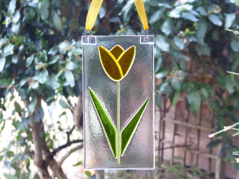 Eva Glass Tulip Flower Hanging