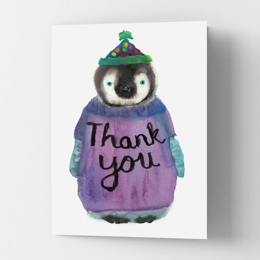 Rosie Webb Penguin Thank You card