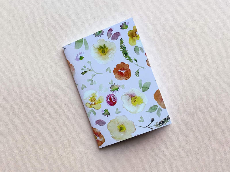 Thea & Fox Pack of 4 small notebooks. 3 x floral designs and one pretty paisley design.