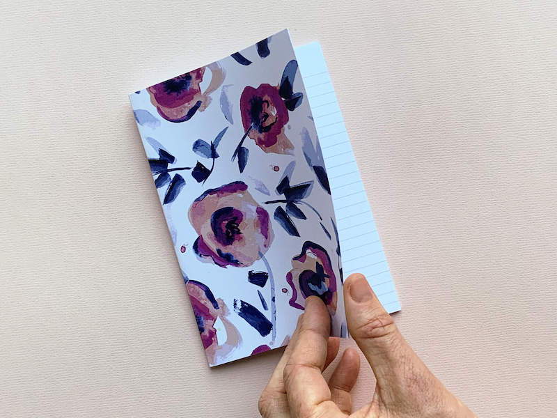 Thea & Fox Pack of 4 small notebooks. 3 x floral designs and one pretty paisley design.