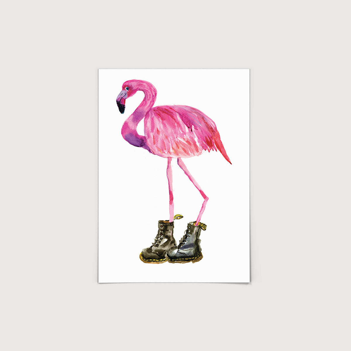 Pink Flamingo Black Docs Print