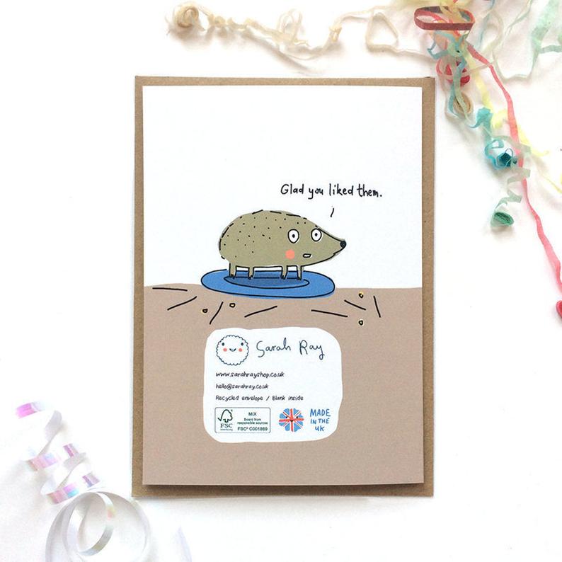 Sarah Ray Celebrate Hedgehog Card