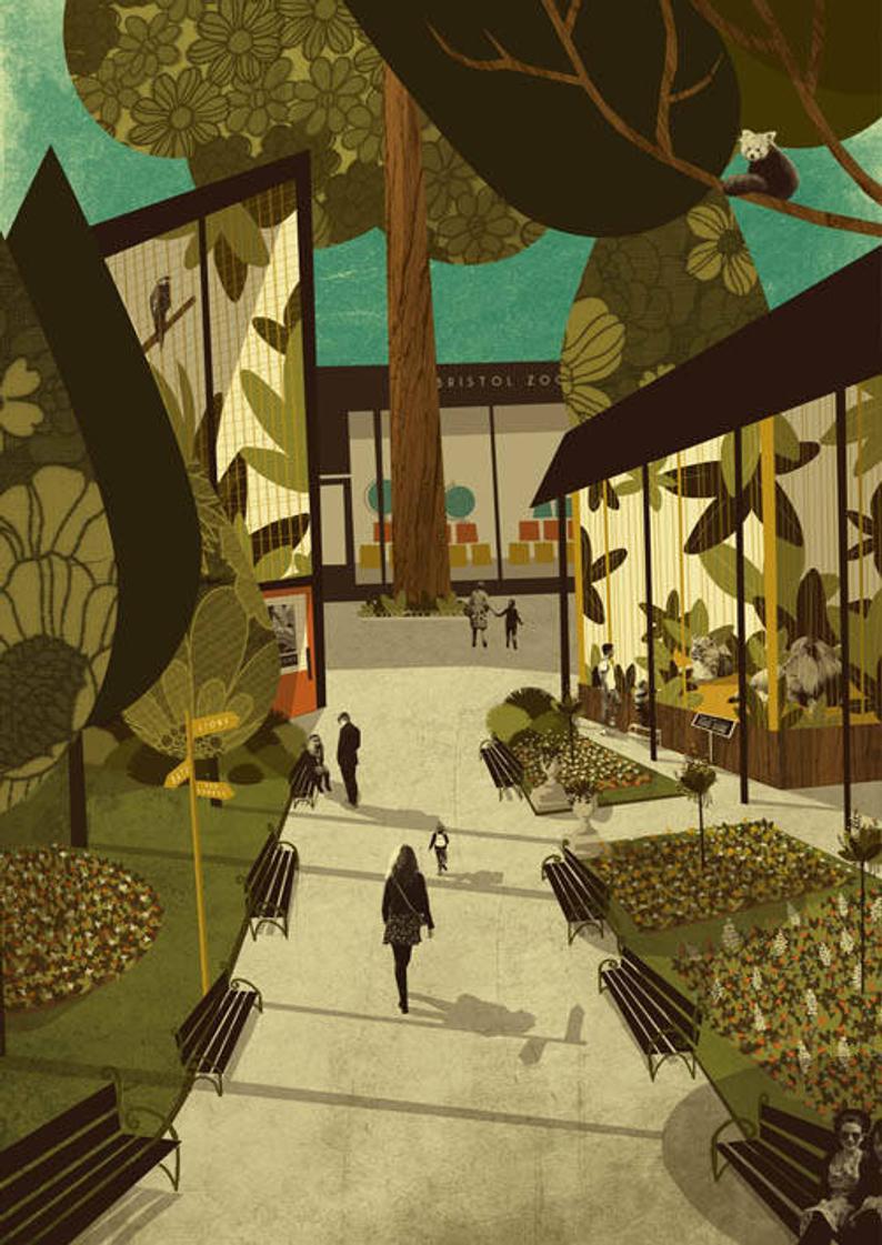 Emy Lou Holmes Bristol Zoo Gardens A3 Print