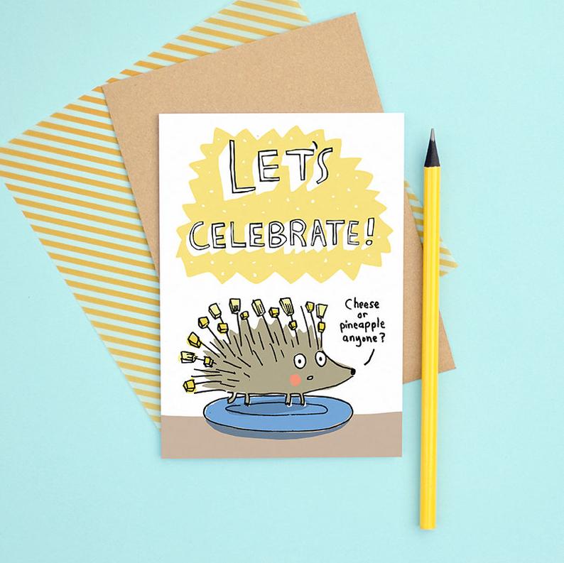 Sarah Ray Celebrate Hedgehog Card