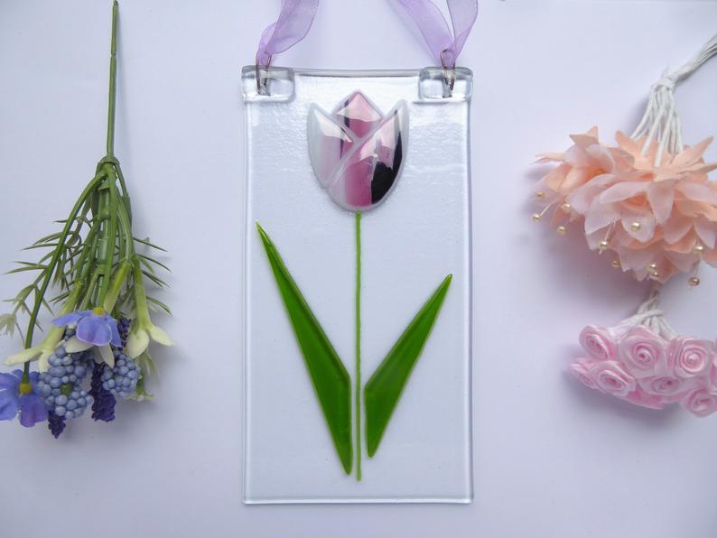 Eva Glass Tulip Flower Hanging