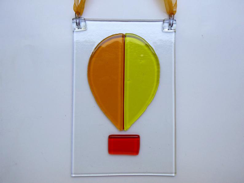 Eva Glass Fused Glass Air Balloon Suncatcher.
