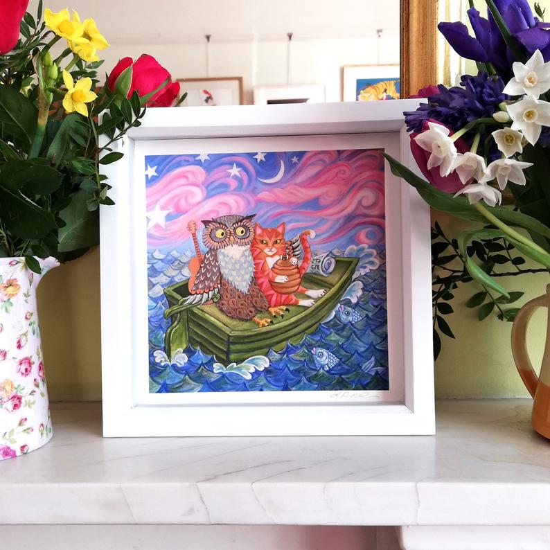 Laura Robertson Owl and The Pussycat Print