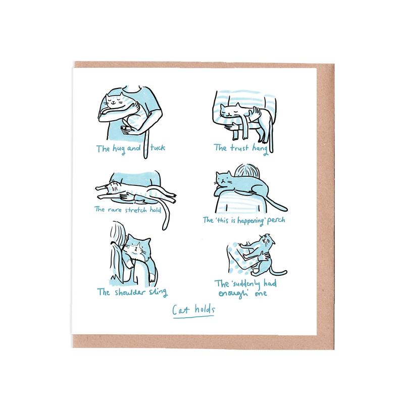 Sarah Ray Cat Holds Card
