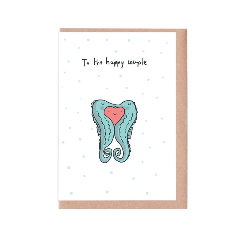 Sarah Ray Happy Couple Seahorses Card