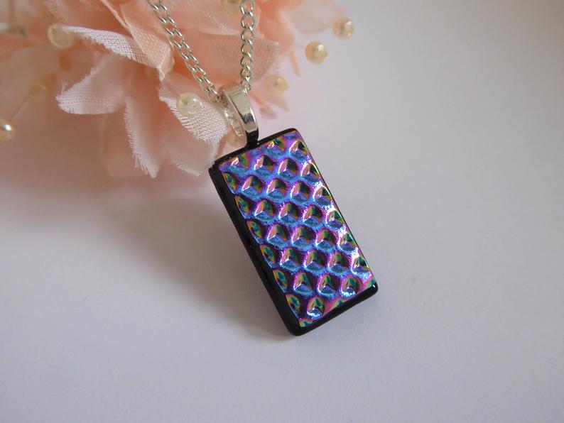 Eva Glass Rainbow Bulbs Pendant. Dichroic glass pendant. Edit alt text