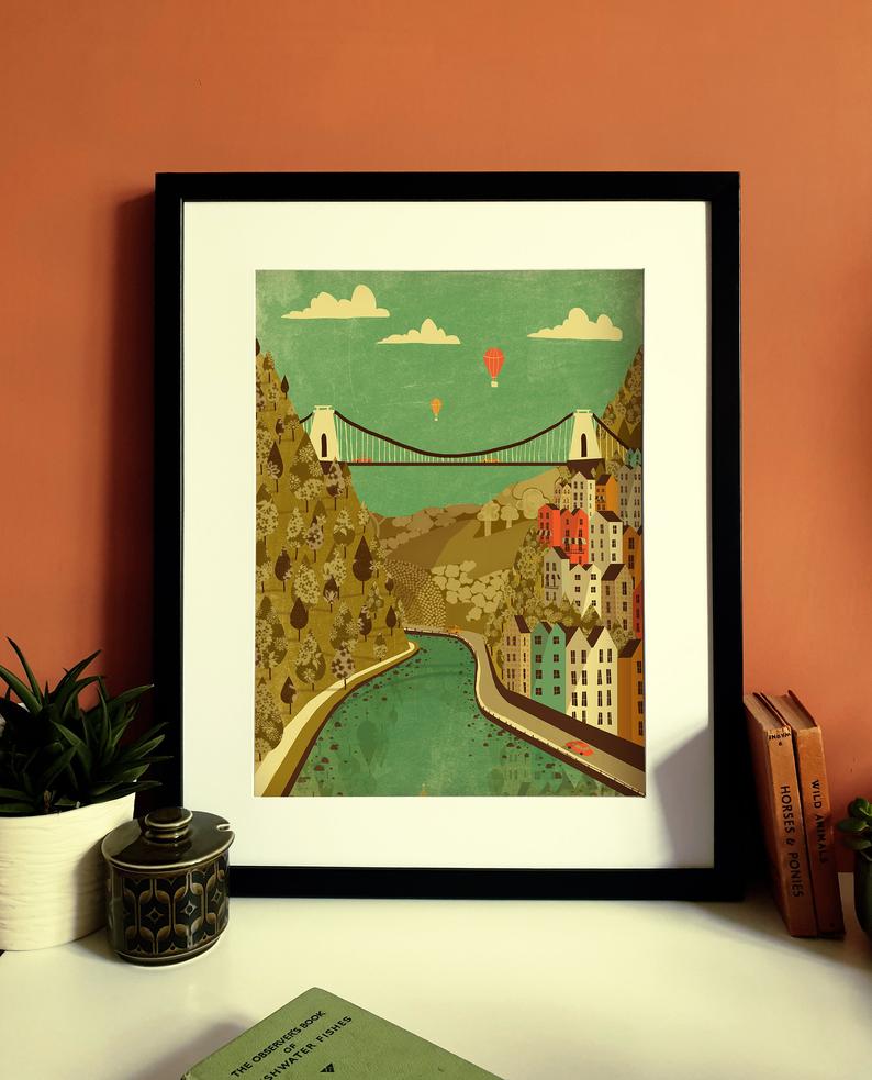 Emy Lou Holmes Clifton Suspension Bridge A3 Print