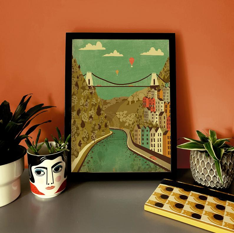 Emy Lou Holmes Clifton Suspension Bridge A3 Print