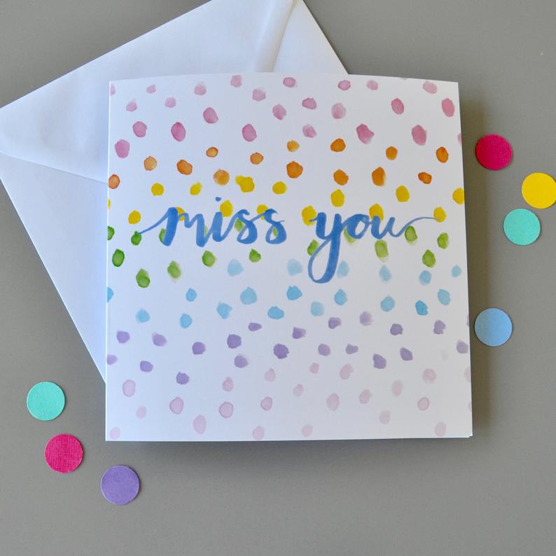 Little Red Apple Miss you Card