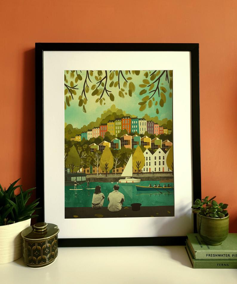 Emy Lou Holmes Rainbow Houses A3 Print