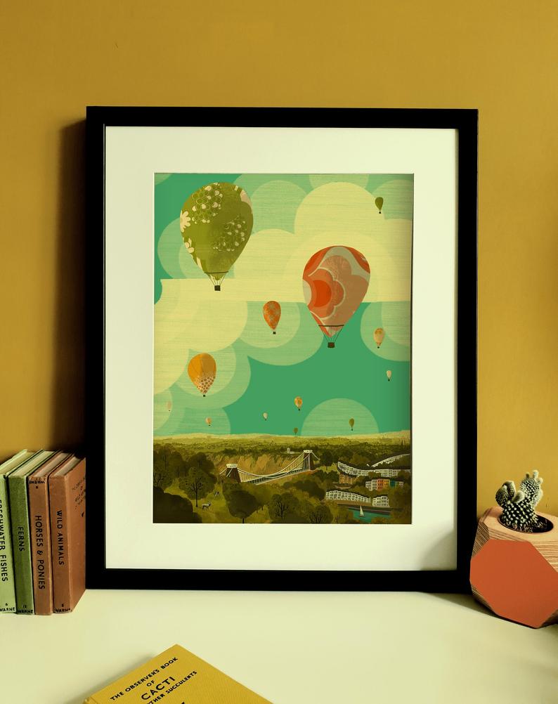 Emy Lou Holmes Bristol Balloon Fiesta A3 Print