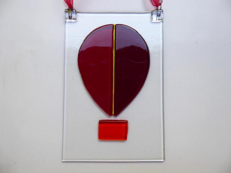 Eva Glass Fused Glass Air Balloon Suncatcher.