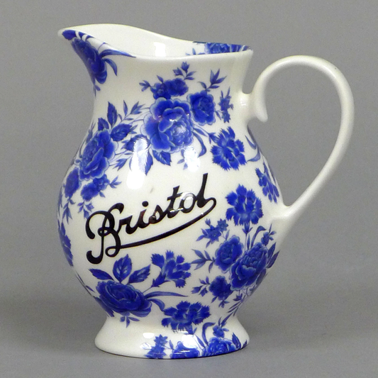 Bristol Blue Floral jug made by Stokes Croft China in Bristol
