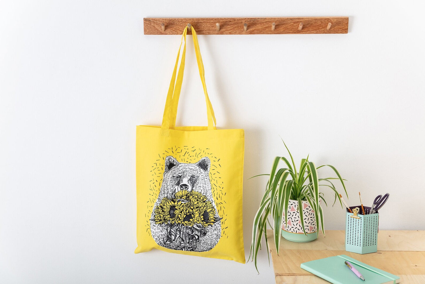 Anna Palamar Designs Yellow Bear Tote Bag