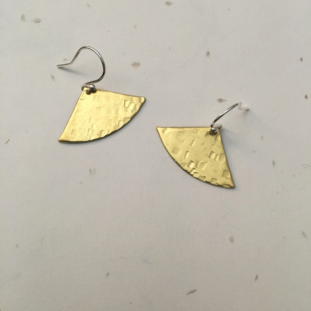 Ava & Bea Brass Fan Earrings