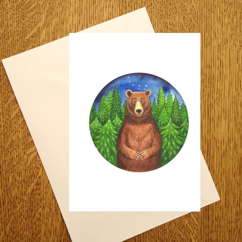 Laura Robertson Forest Bear Card