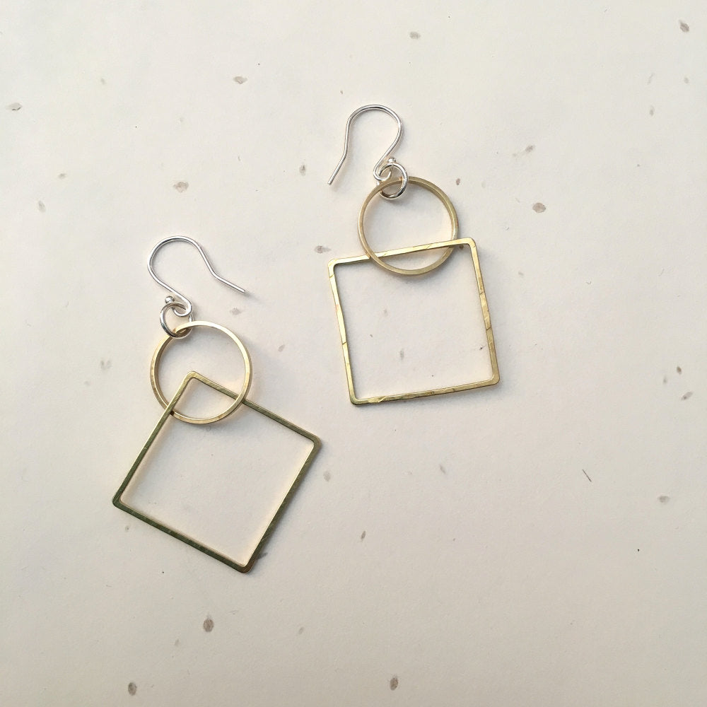 Ava & Bea Circle and Square Earrings
