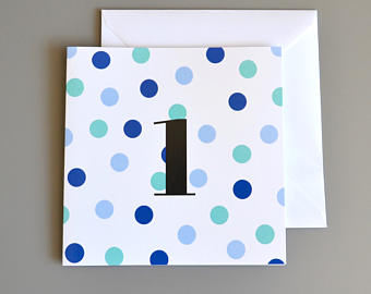 Little Red Apple Blue dotty 1 Card