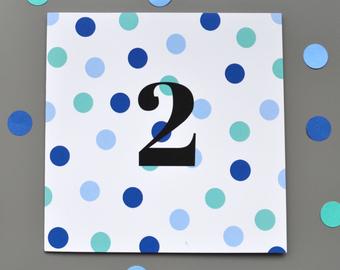 Little Red Apple Blue dotty 2 Card