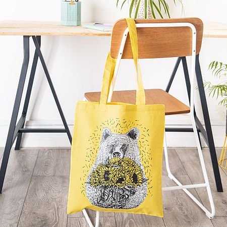 Anna Palamar Designs Yellow Bear Tote Bag