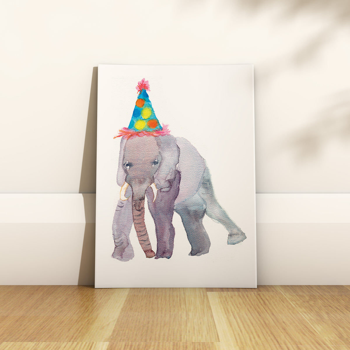 Elephant in a Party hat Print