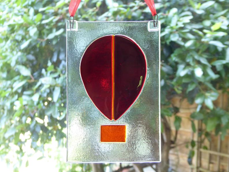 Eva Glass Fused Glass Air Balloon Suncatcher.
