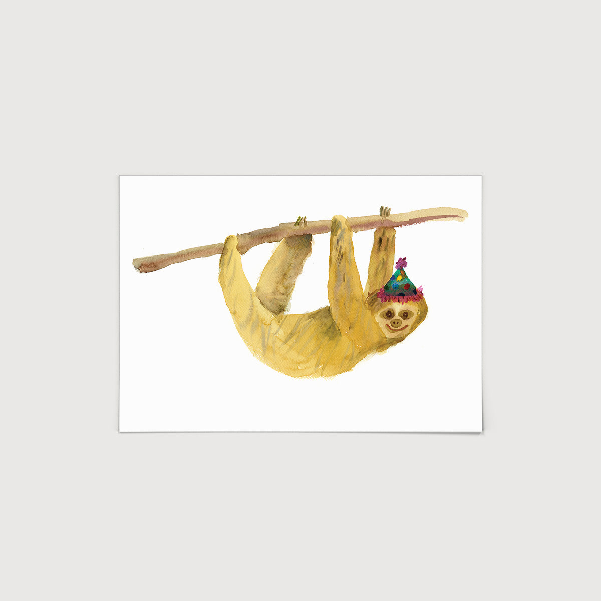 Rosie Webb Sloth in Party Hat Print