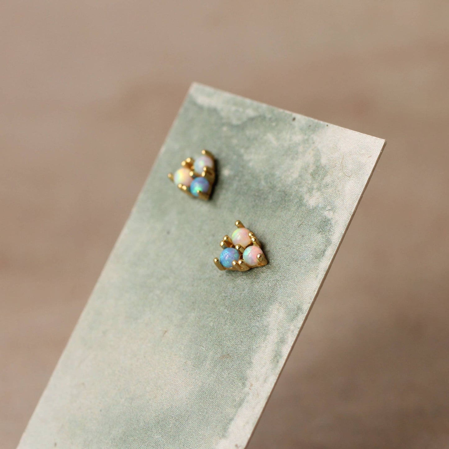 Turquoise Trio Opal Stud Earrings