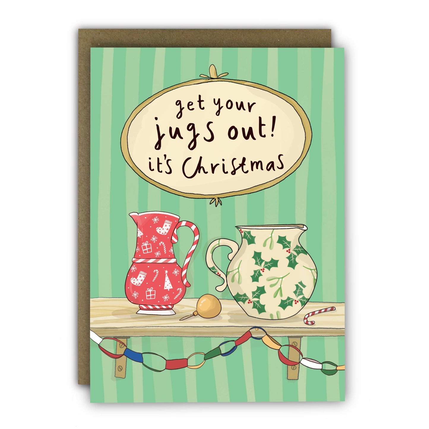 Funny Christmas Card - Cheeky Christmas Jugs