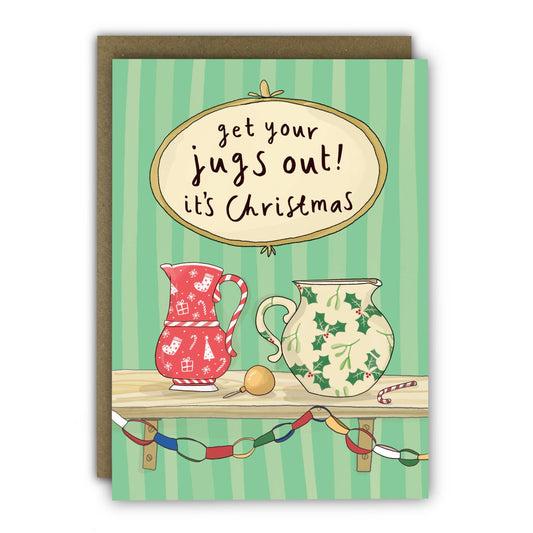 Funny Christmas Card - Cheeky Christmas Jugs