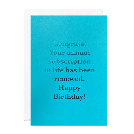 Subscription Birthday Card | Funny Text Card | Male | Teen