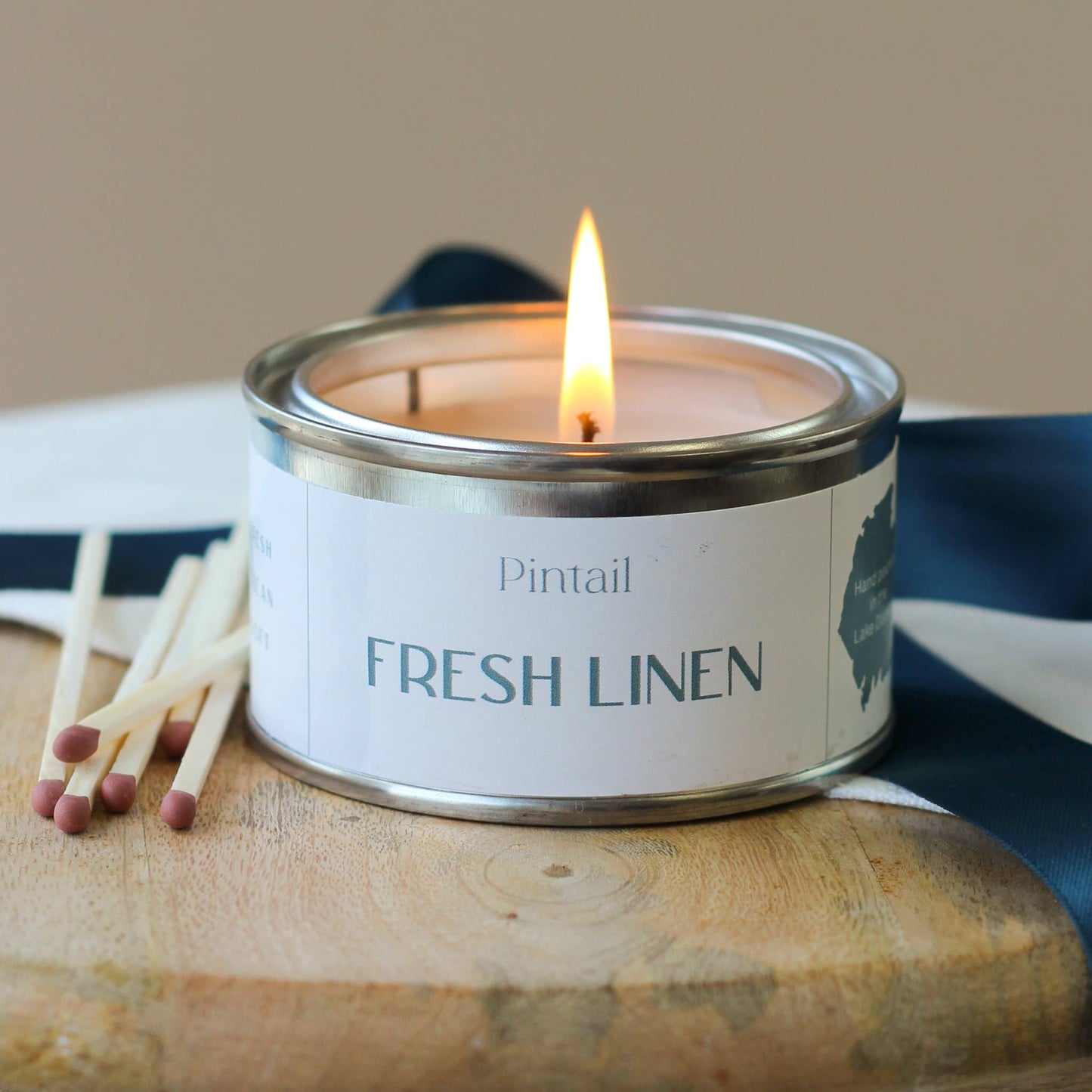 Fresh Linen Paint Pot Candles in Tins | Small Candles