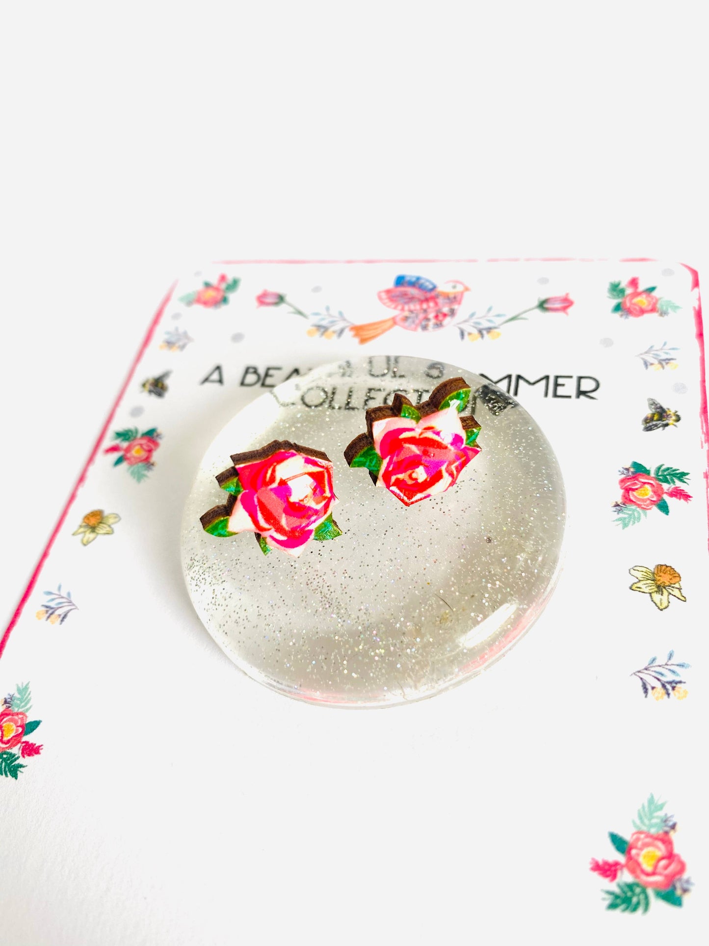 Pretty small rose stud,floral studs,pretty jewellery