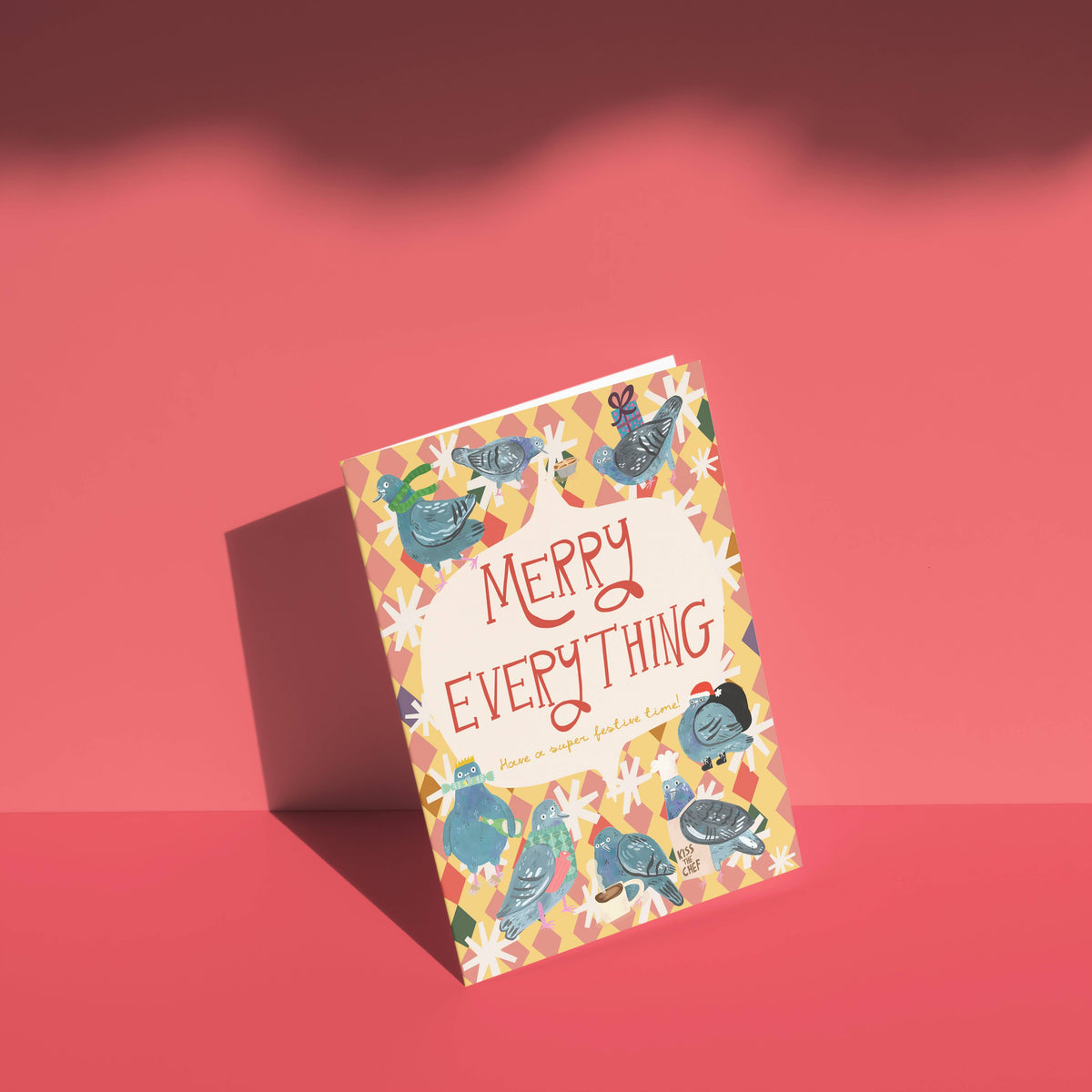 Merry Everything Pigeons Festive greetings card