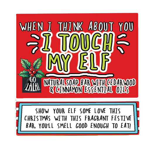 Touch My Elf Christmas Soap Cinnamon & Cedarwood Funny Gift